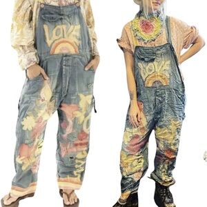 Brand new with tag!  embroidered Love Applique Overalls 033 by Magnolia Pearl.